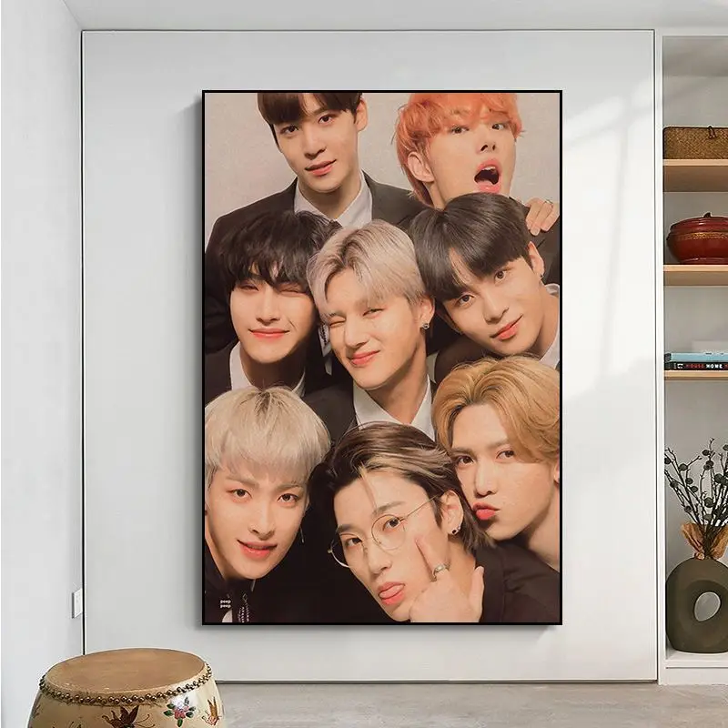 ATEEZ KPOP Vintage Posters For Living Room Bar Decoration Vintage decorative painting