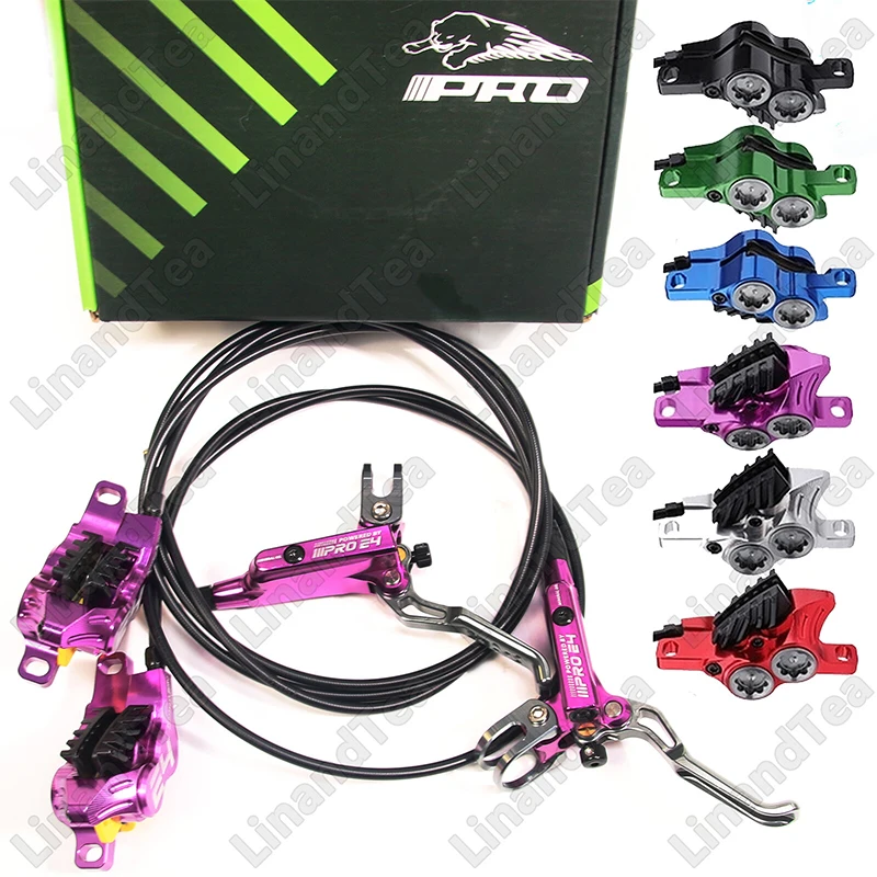 

IIIPRO 4 Piston Bicycle Hydraulic Brakes E4 MTB Oil Pressure Brake Set 800/1550mm Mountain XC Front Rear Bike Hydraulic Brakes