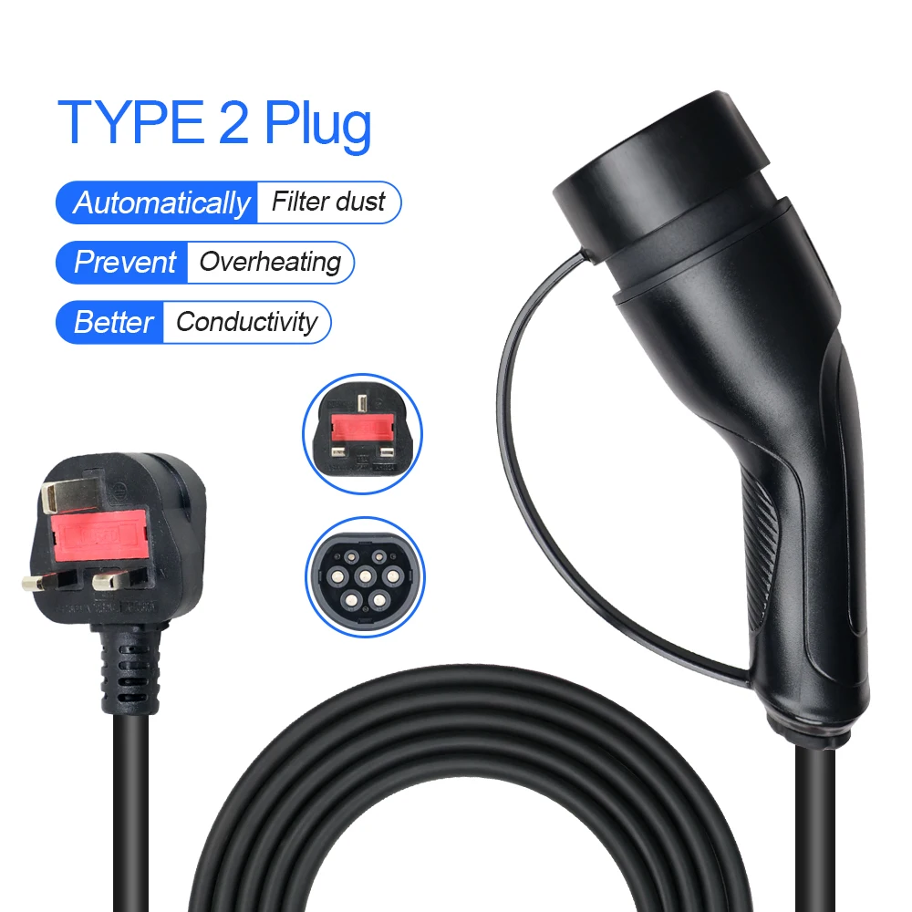 Kolanky Sister-Prise d\'alimentation pour voitures hybrides, UE, EleaccelerVehicle, minuterie de charge 1-12 heures, 5m, 2,9 KW, Royaume-Uni, 6 A, 8