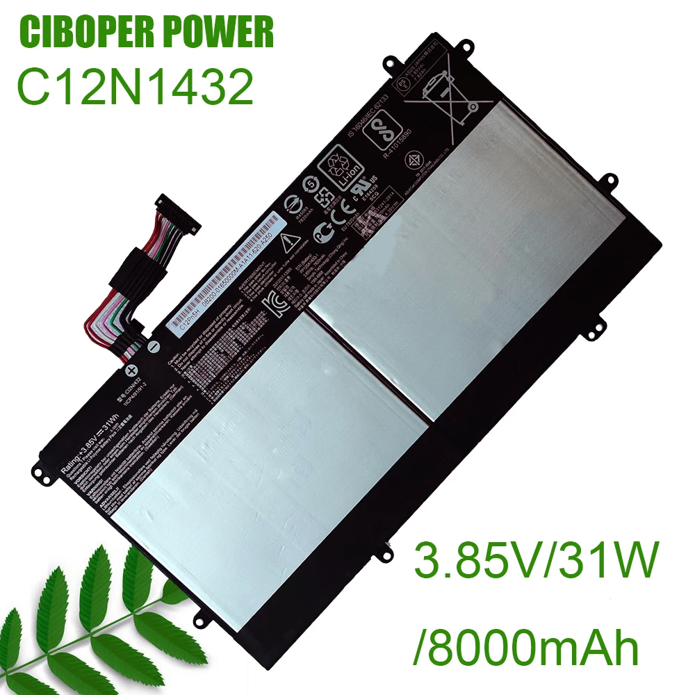 CP Chính Hãng Laptop C12N1432 3.85V3 1WH/8000MAH Cho Chromebook Lật C100PA,C100PA-DB01,C100PA-DB02 0B200-01550000 C100PA-3J