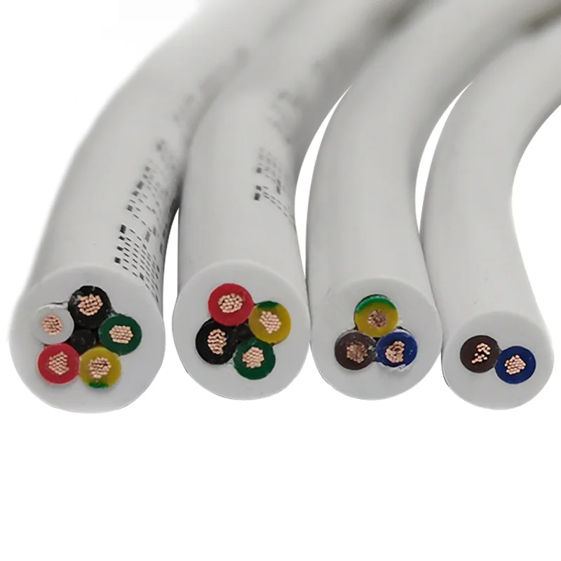 100 meter White PVC soft sheath control wire 18AWG 20AWG 17AWG 2 3 4 5 cores RVV pure copper core power cord signal soft cable