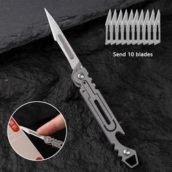 Portable Mini Folding Unboxing Knife High Hardness Sharp Surgical Knife Keychain Detachable Express Delivery Replaceable Blade