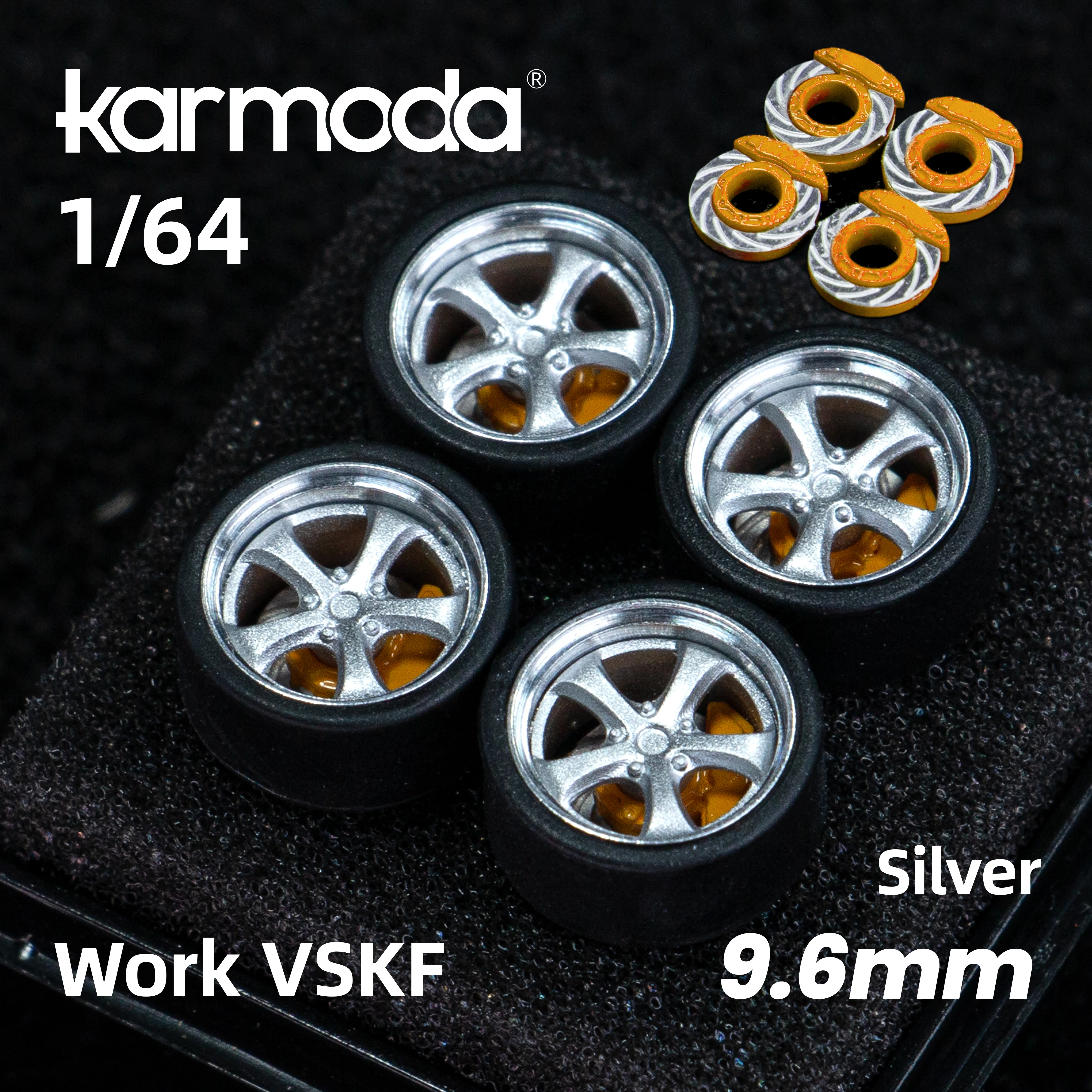 Karmoda 1:64 wheels hub model is suitable for hotwheel MINIGT rubber tires of 10.6mm Work Zeast st3