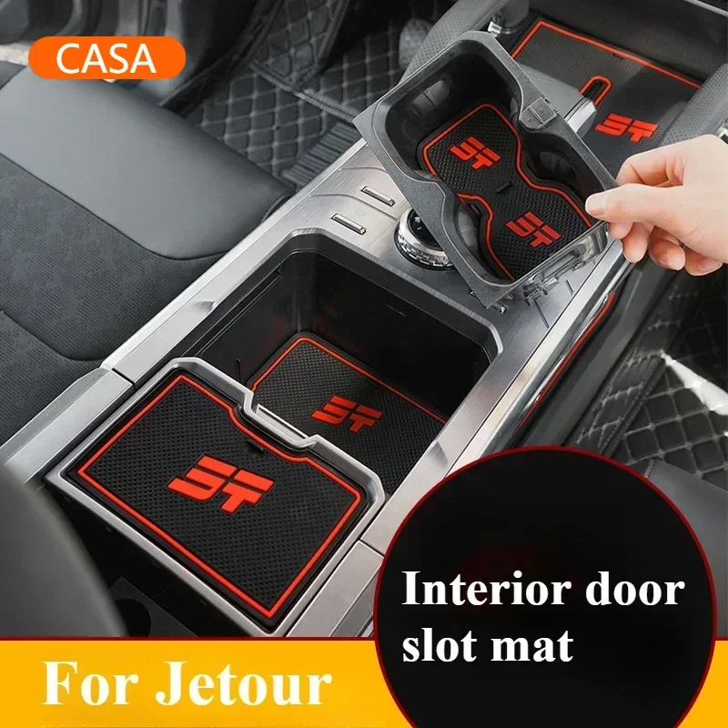 For Jetour Traveler/Shanhai T2 Modified Parts Special Car Interior Door Slot Pad Storage Dust Pad Interior Decoration Supplies