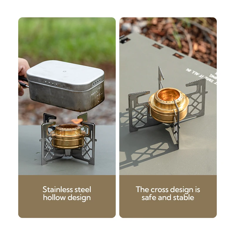 CAMPINGMOON AS-ST Backpack Alcohol Stove Stand Rack Lightweight Folding Aluminum Alloy for Camping Hiking Picnic view 6