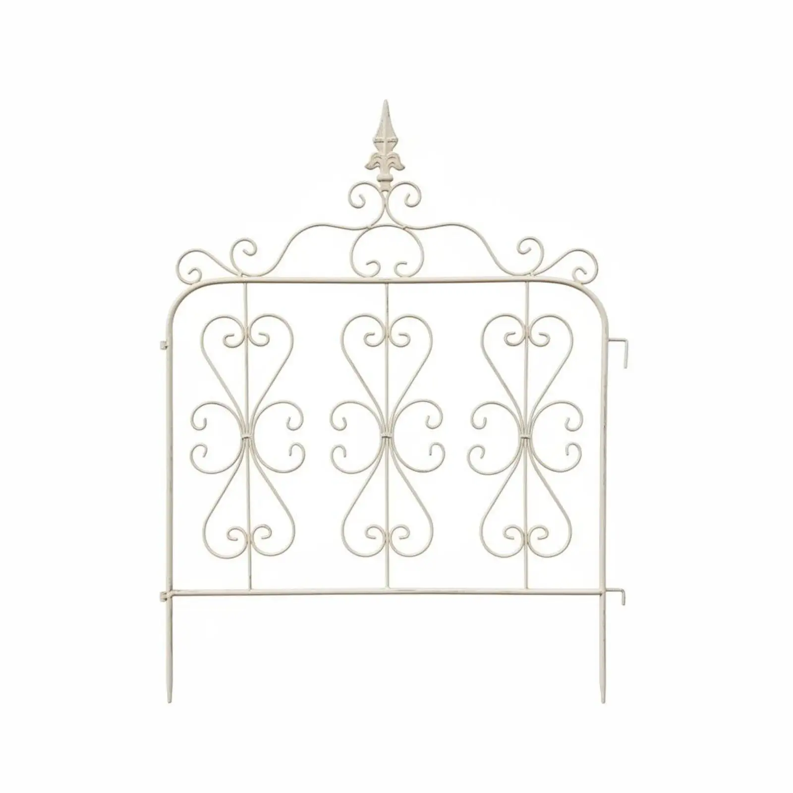 Rustic Black Iron Fence Panel Set for Patio Walkway Border and Small Animal Protection