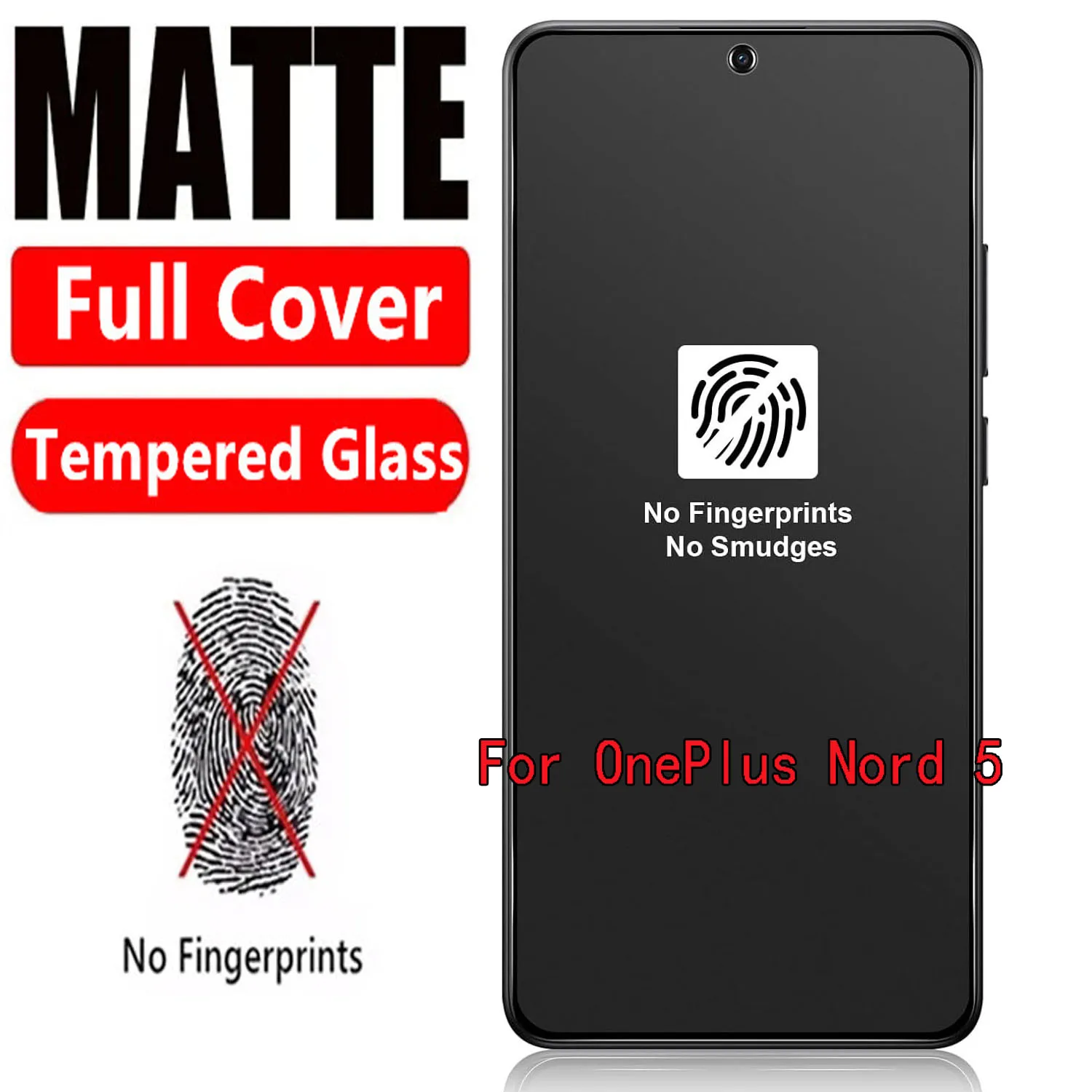 for OnePlus Nord 5 2/4PCS HD Matte Tempered Glass Screen Protector 9H