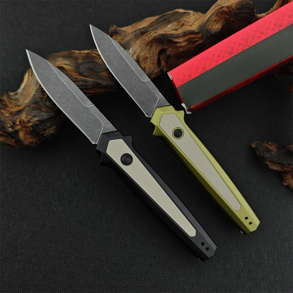 NEW 2025 KS 7950 CPM Magnacut Folding Pocket Knife 8Cr13Mov Stonewashed Blade Aluminium Alloy Handle Camping EDC Tactical Knife