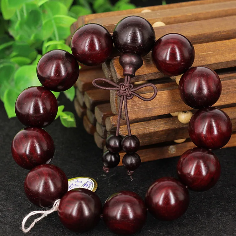 Old Indian Rosewood High-Density Bracelet 2.0, Oily with Golden Specks in Each Bead, Buddhist Prayer Beads