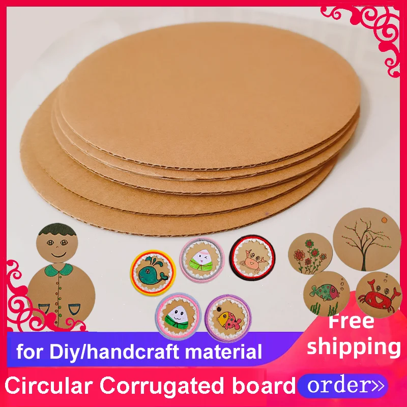 Free Shipping 3layer 2-3mm Thickness Circular Corrugated board Handcrafts Diy Material