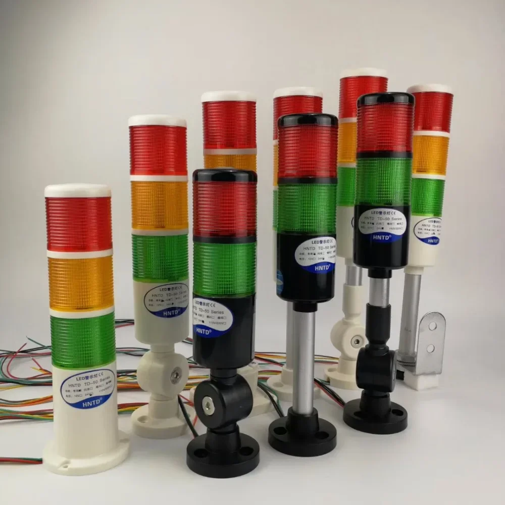 Safety Stack Lamp Industrial 3layer Black True LED Signal Tower Caution Light Alarm Lamp Foldable Warning Light for CNC Machine