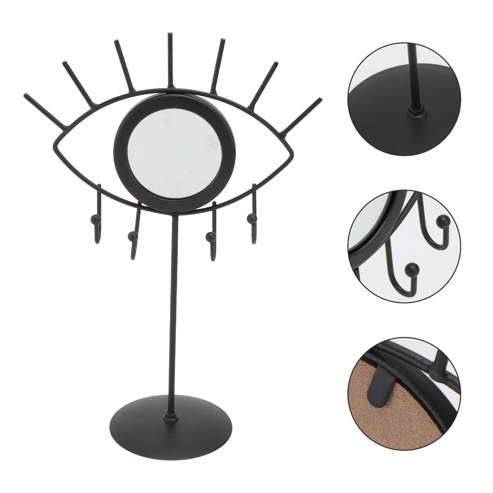 

1Pcs Jewelry Holder Black Iron Jewelry Organizer Display Rack Earring Necklace Bracelet Stand Storage for Counter Bedroom