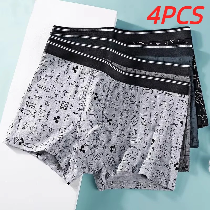 4Pcs Boxer Shorts Men\'s Underwear Sexy Panties Cotton Boxers Man Underpants Male Shorts Homme U Convex Lingerie High Quality