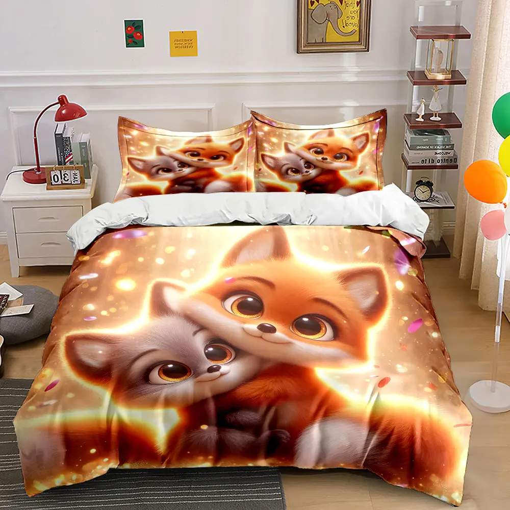 Warm and gentle hug glow Duvet Cover Set with 3D Printing Design Soft Polyester Bedding Set All-Season Comfort Luxury gifts