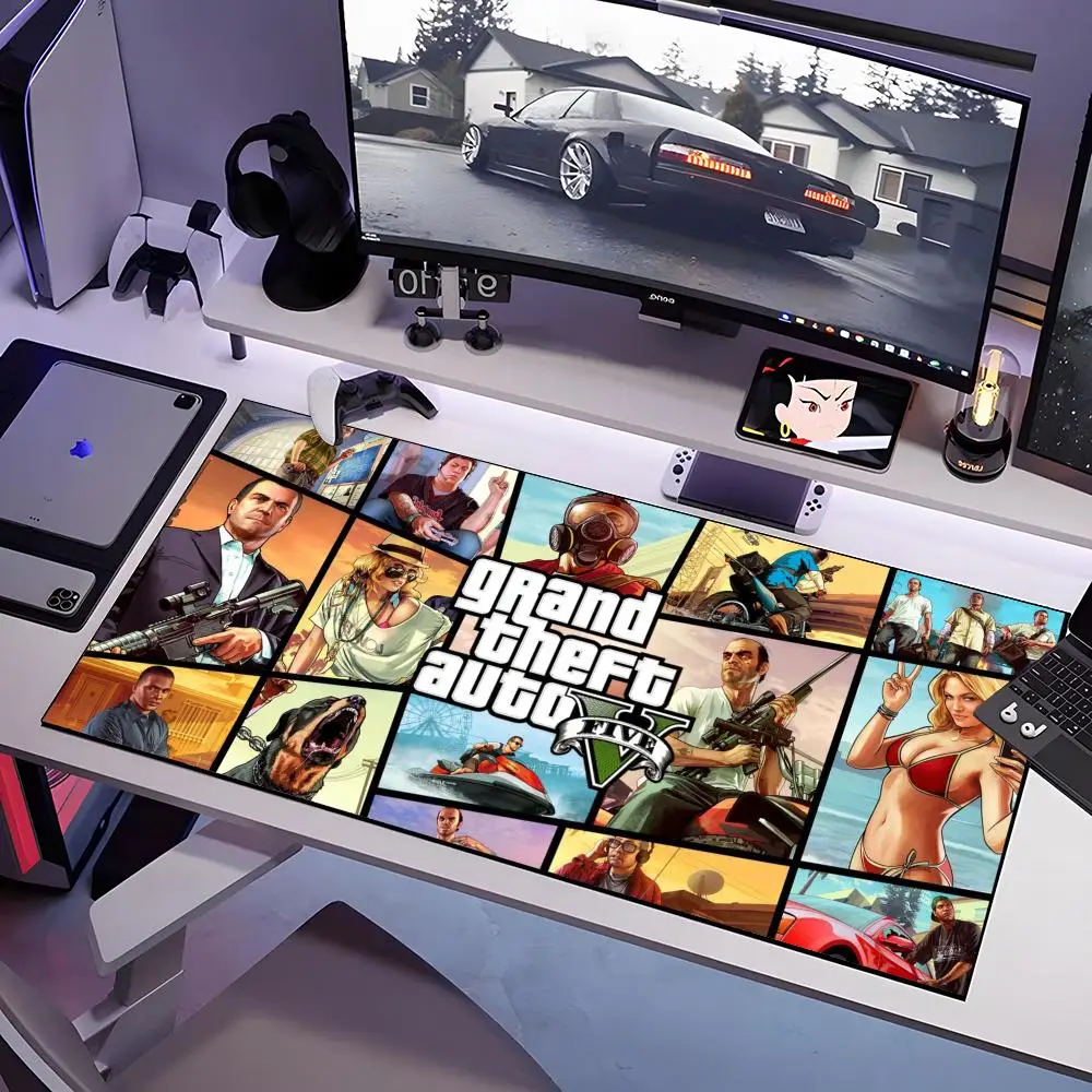 Game Grand Theft Auto GTA Mouse Pad Large Anti-Slip Rubber Gaming MousePad Durable Desk Pad Thick Seam Edge Suitable For Office