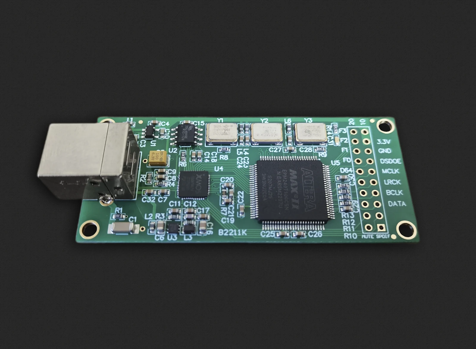 Nvarcher XMOS XU208 módulo de interfaz Digital USB a tarjeta asíncrona I2S/IIS DSD256/PCM384 para DAC