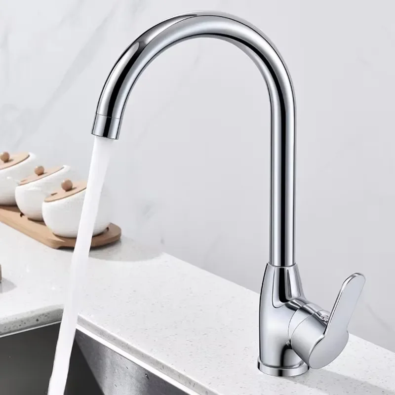 Flexible Pull-Out Rainfall Kitchen Faucet 4-Way Nozzle Single Hole Sink Mixer Hot and Cold Water Tap for Gourmet Kitchens