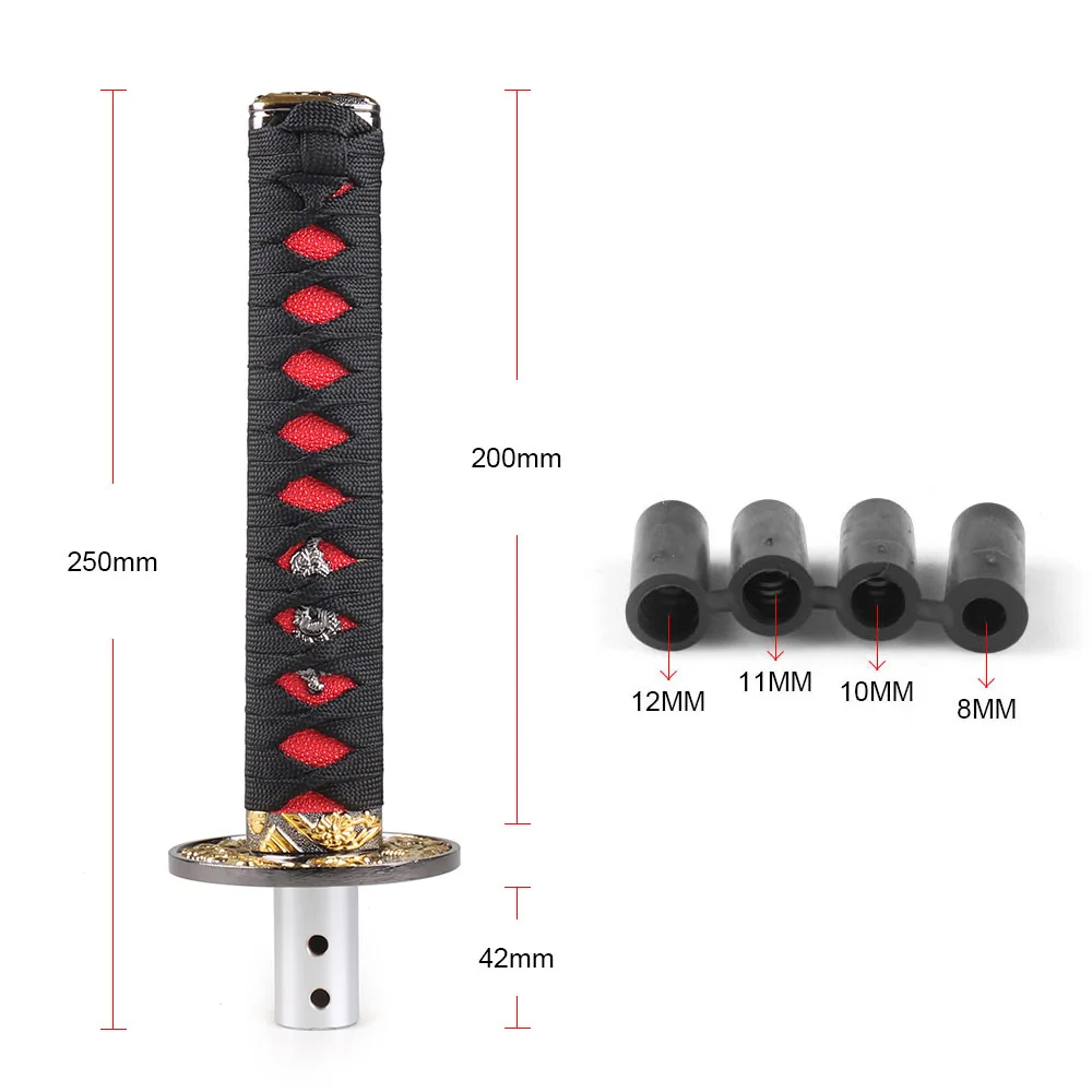 15CM Automatic Gearbox Samurai Sword Leather Shift Knob For Lock/Button Transmission Cool Katana Gear Shifter Lever