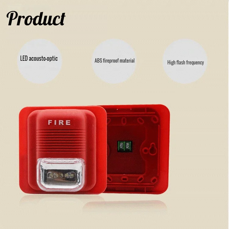 Fire Alarm Siren 2 wire 12~24V Sounder Strobe fire horn strobes Sounder Flasher for Conventional Fire Alarm Control System