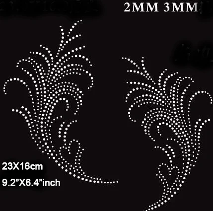 

2pcs/lot(23x16cm) Fashion Flowers and Grass Patterns Hot fix Rhinestone Heat Transfer Rhinestone for Embellishment DIY (JA-1059)