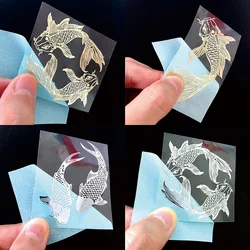 Tai Chi baguatu fish metal transfer sticker Koi Pisces mobile phone back stick auspicious carp laptop DIY decorative sticker