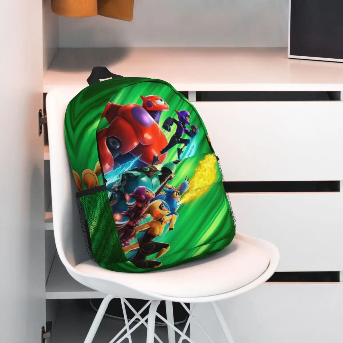Big Hero 6 15-Inch Waterproof Backpack - Lightweight Travel Bag with Multiple Pockets for Organization