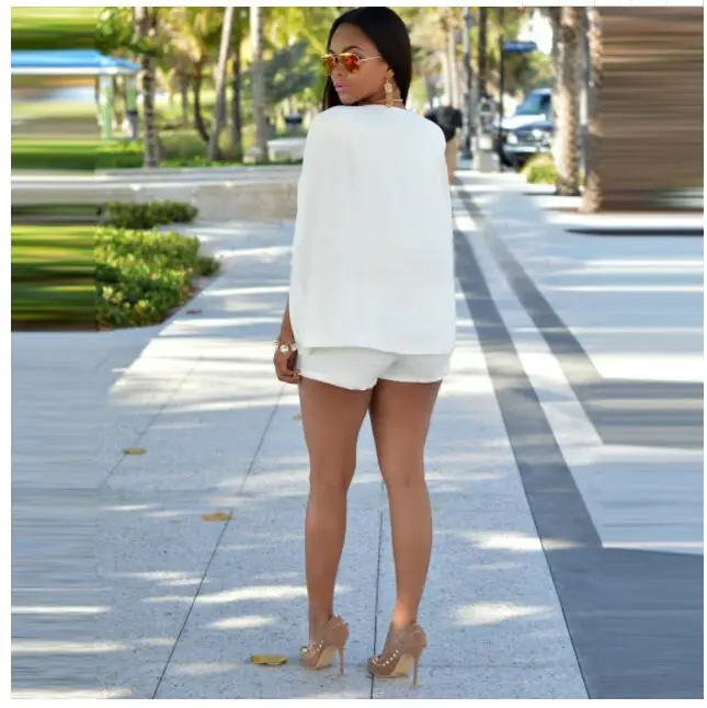 Women Blazer Top Autumn Korean Fashion Cloak White Black Lapel Split Long Sleeve Pockets Casual Suit Jacket Elegant Office Wor