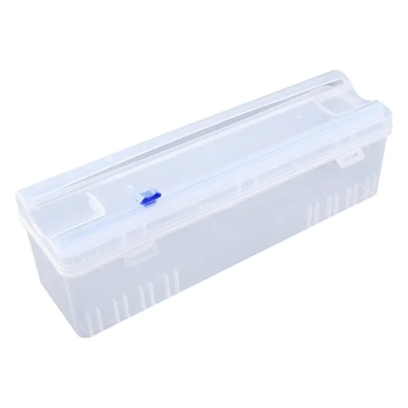 Home Wrap Dispenser with Slide Cutter Cling Film Wrap Dispenser Plastic for Sharp Cutter Storage Holder Kitchen Too