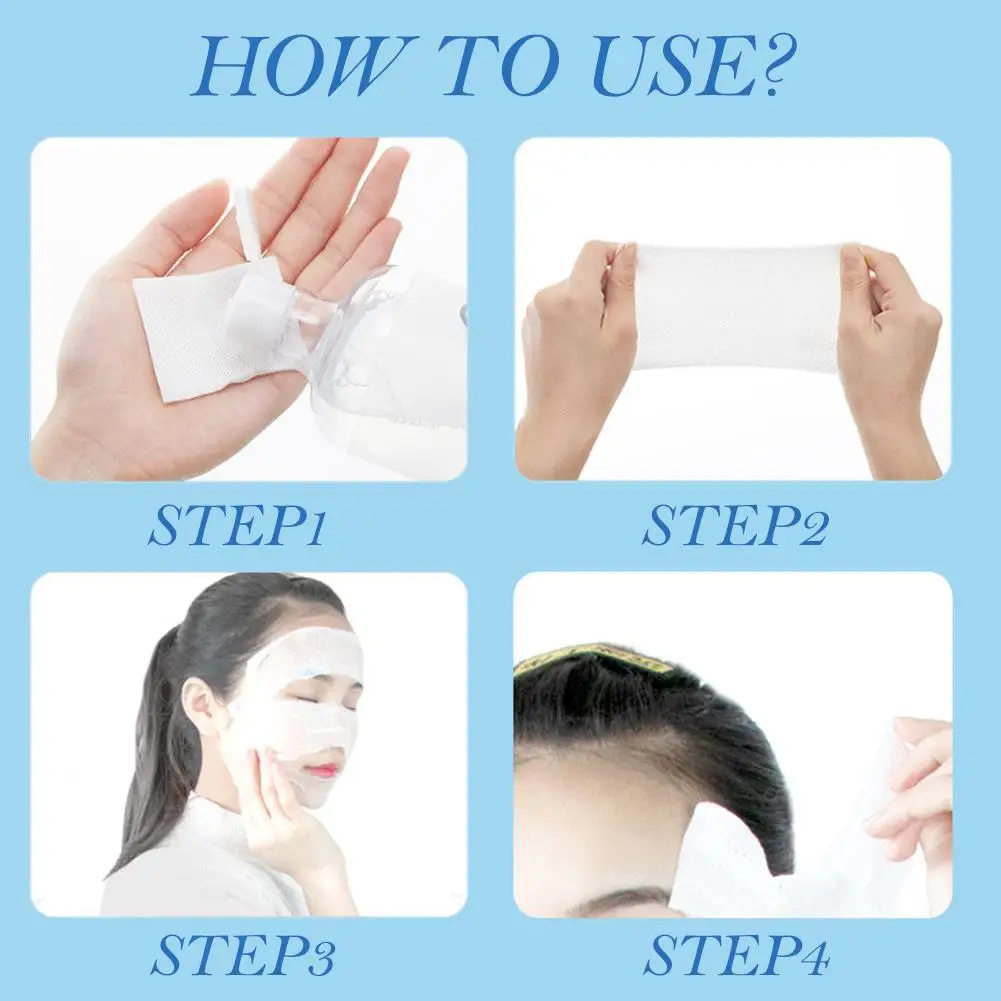 3in-1 습식 압축 면 패드 부드러운 질감 메이크업 리무버 면 패드 일상적인 얼굴 세정용, 습식 압축 메이크업 K5Q9