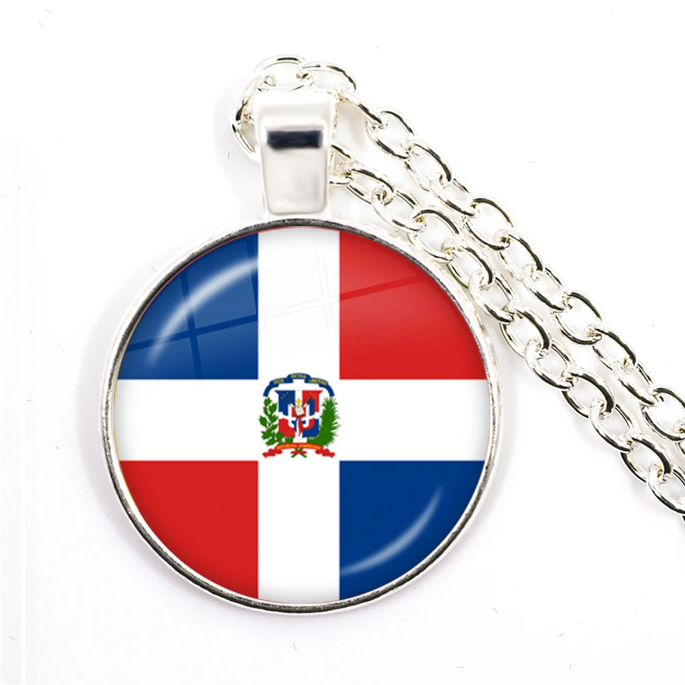 National Flag Necklace Korea,Serbia,Russia,Slovenia,Argentina,United States,Turkey,Spain,Dominica Pendant Jewelry For Women Girl