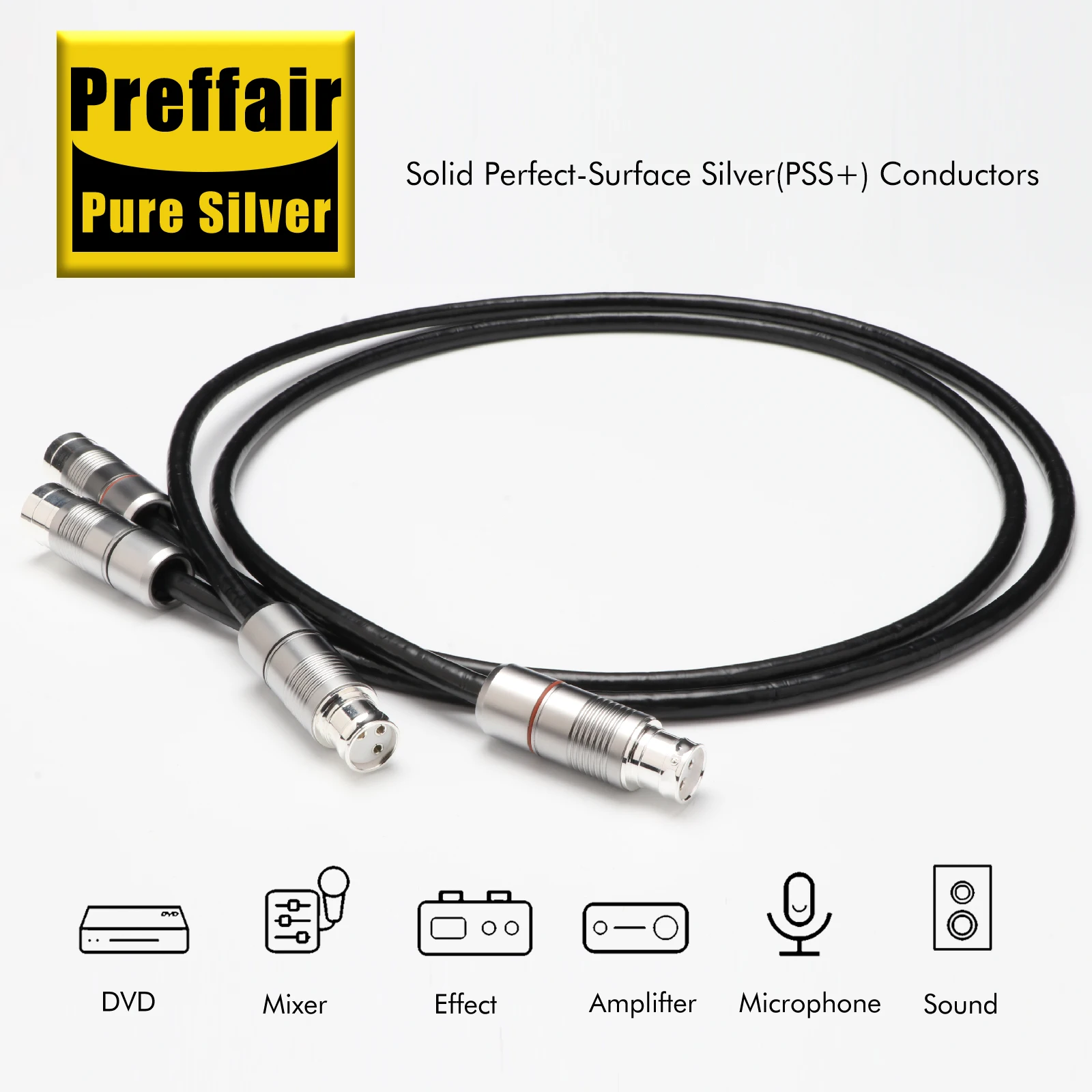 

Preffair X430 Premium Silver Plated XLR Balanced Cable Double Shielding HIFI Interconnect Wire for Home Stereo Audio System