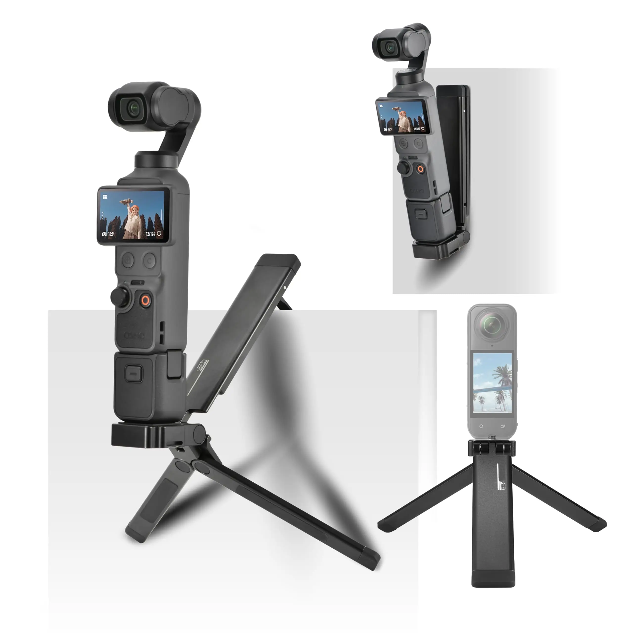 �y�Z�[�����zDJI Pocket 4 3�AOsmo Action 6 5 Pro�AInsta360 X5 X4�AGoPro 13�Ή� ���C�~�j�O�r�}�E���g �Z���t�B�[�X�e�B�b�N �n���h���O���b�v �A�N�Z�T���[