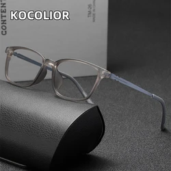 KOCOLIOR Ultralight TR90 Titanium Alloy Anti Blue Light Reading Glasses for Men and Women Square Small Frame Presbyopia Glasses