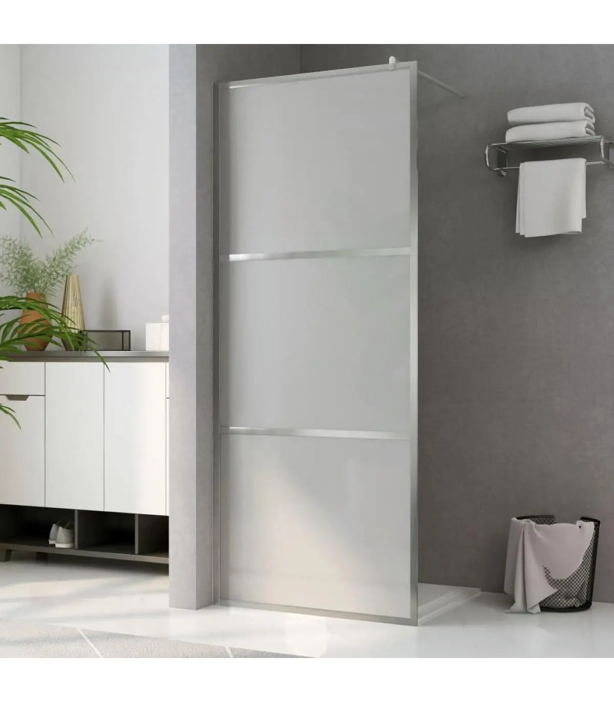 Shower walls and partitions accessible shower screen ESG frosted glass 140x195 cm