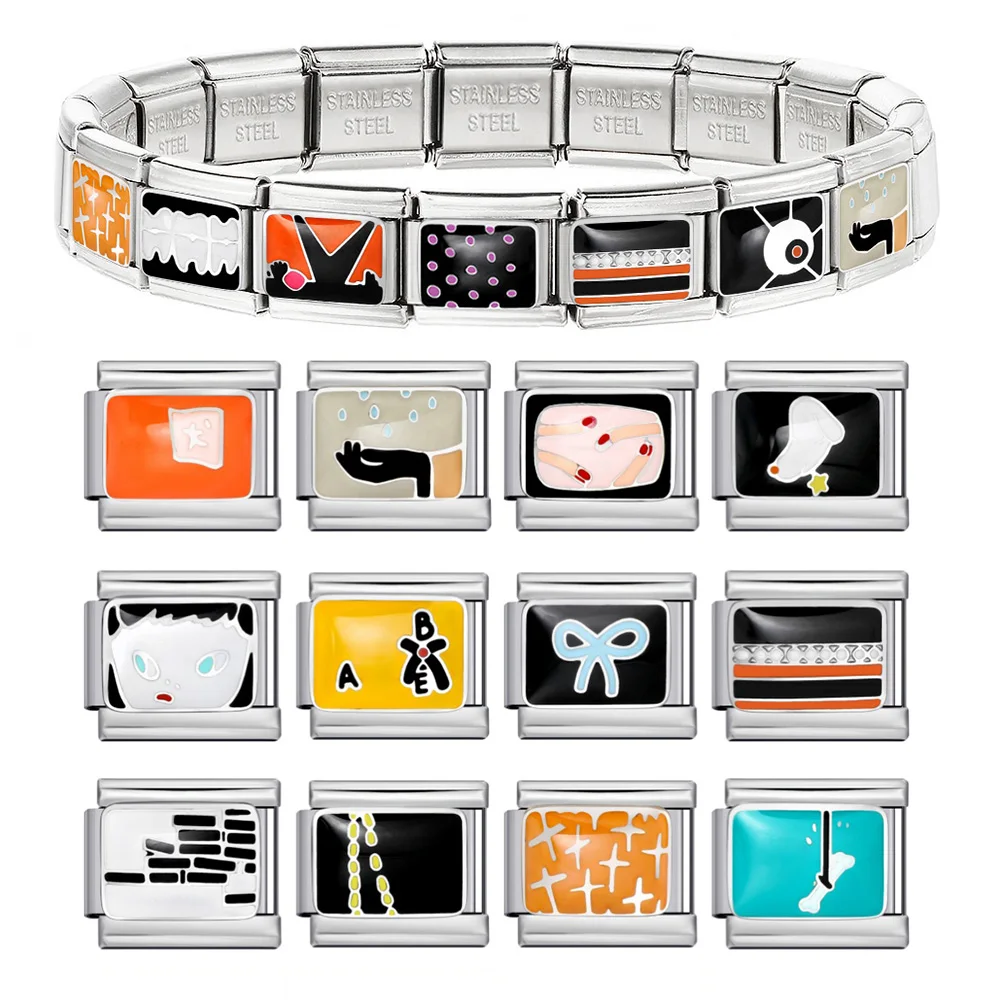 y2k-дизайн-из-нержавеющей-стали-серебряный-цвет-подвески-маникюрная-серия-для-женщин-и-мужчин-ювелирные-изделия-итальянская-ссылка-подходят-9-мм-бусины-diy-изготовление-браслетов