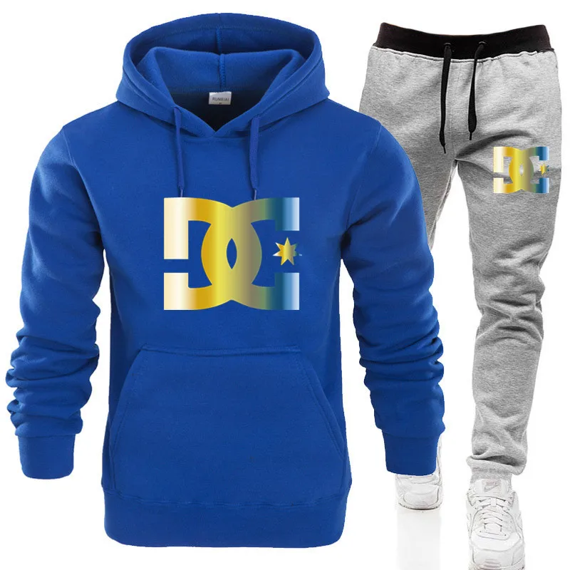 Men Tracksuit Two Pieces Set Men| Print  Sportswear Male Jacket Hoodie and Pants Sweatsuit Hoodies+Pants