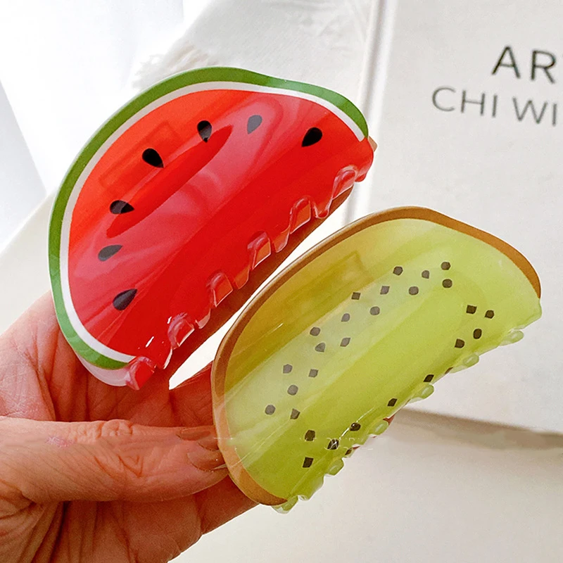 Accessories Japanese And Korean Cute Fruit Grab Clip Back Head Shark Clip Pan Hair Clip Large Ponytail Clip Hair Accessories