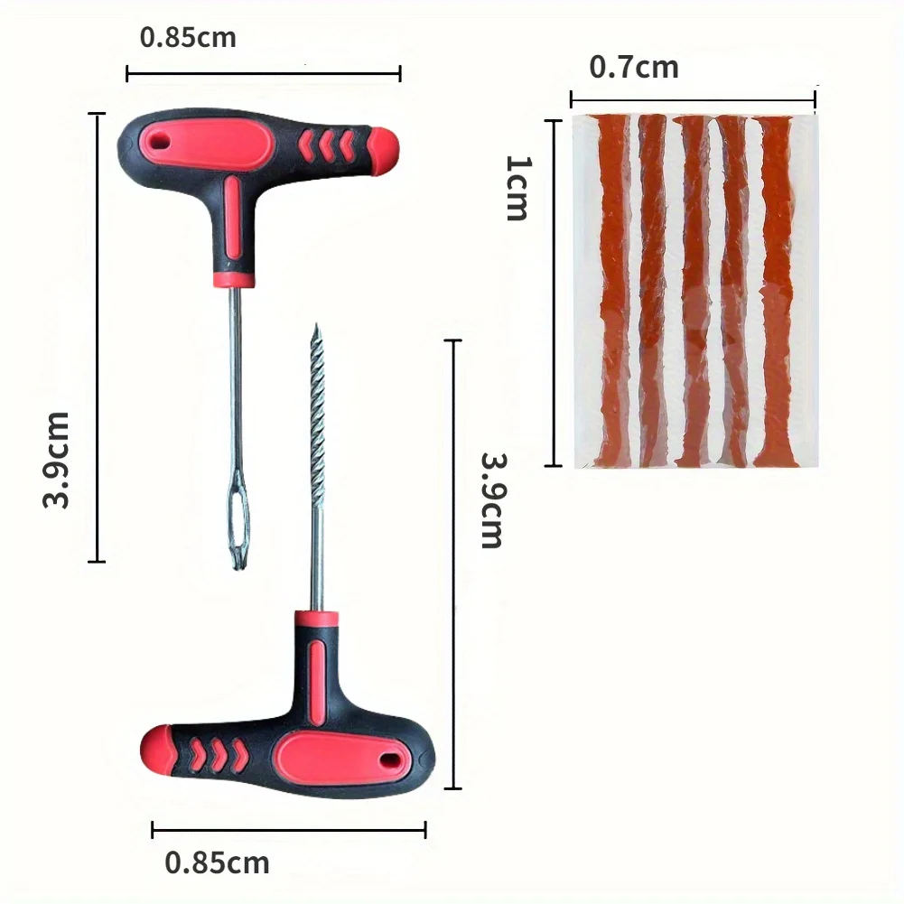 Car Tire Repair Tool Tire Repair Kit Studding Tool Set Auto Bike Tubeless Tire Tyre Puncture Plug Garage Tools with Rubber Strip