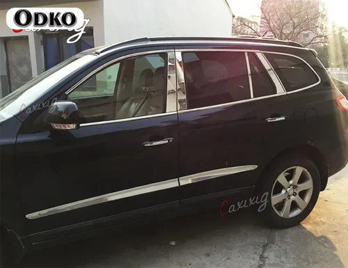 Imagen 2 del producto Para Hyundai Santa Fe 2006 a 2012 de acero inoxidable ventana central poste embellecedores cubierta tiras pegatina 10 unids/set