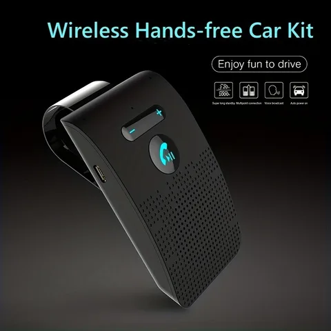 Беспроводной автомобильный комплект громкой связи Bluetooth с солнцезащитным козырьком, громкая связь для многоточечных звонков