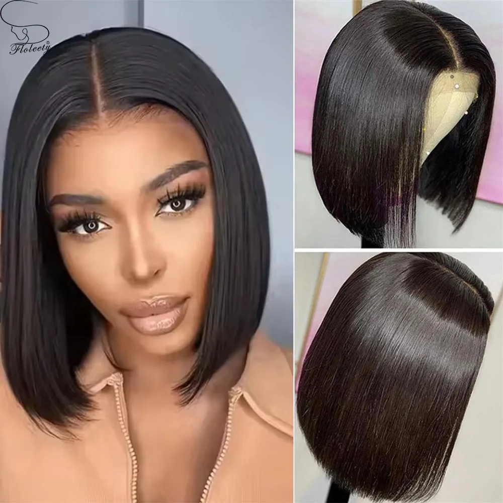 

Bob Wigs For Women Human Hair 180% 13x4 HD Lace Frontal Straight Glueless Wig Brazilian Human Hair 4x4 Lace Wigs