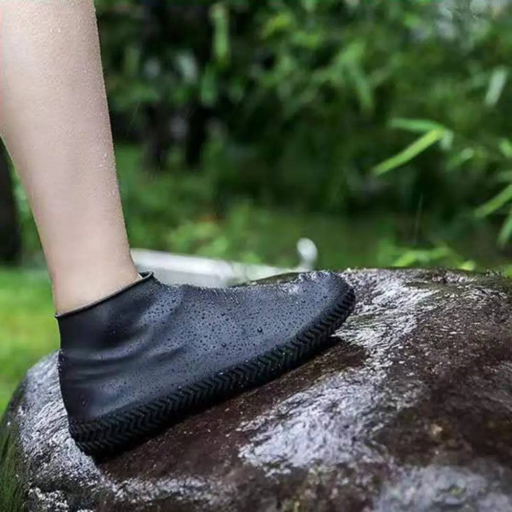 1 par de cubiertas de silicona impermeables para zapatos, cubiertas S/M/L, botas de lluvia de goma antideslizantes, accesorios para exteriores, días lluviosos