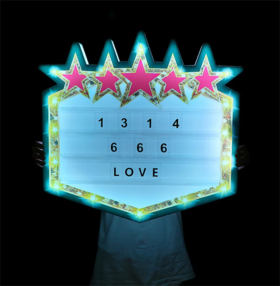 Custom LOGO LED Letters Board VIP Display Glorifier LED Marquee Sign Board Box Light Bottle Presenter for Nightclub Bar Decor