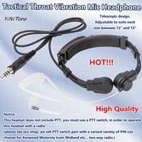 Heavy-Duty Telescopic Throat Vibration Mic Headphone Headset Microphone  Walkie Talkie Radio NATO Plug