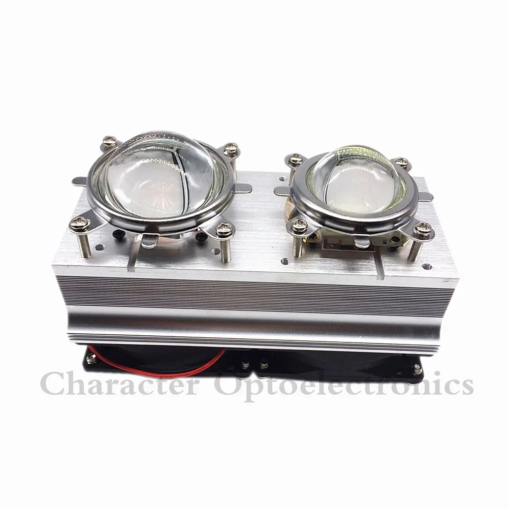 100W 200W High Power LED Heatsink cooling with fans 44mm/57mm Lens +Reflector Bracket