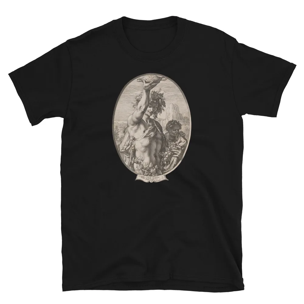 In Praise Of Bacchus, God Of Wine, Paganism, Occult, Printed T-Shirt Graphic T-shirts For Men Clothing Women Short Sleeve Tees