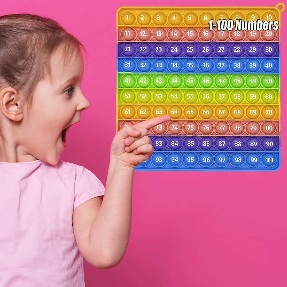 Lernen Sie 1-100 Zahlen Figuren zählen Pop-Spielzeug Mathe-Spiele, Mathematik Unterricht Manipulationen Montessori Lernspiel zeug für Schulkinder