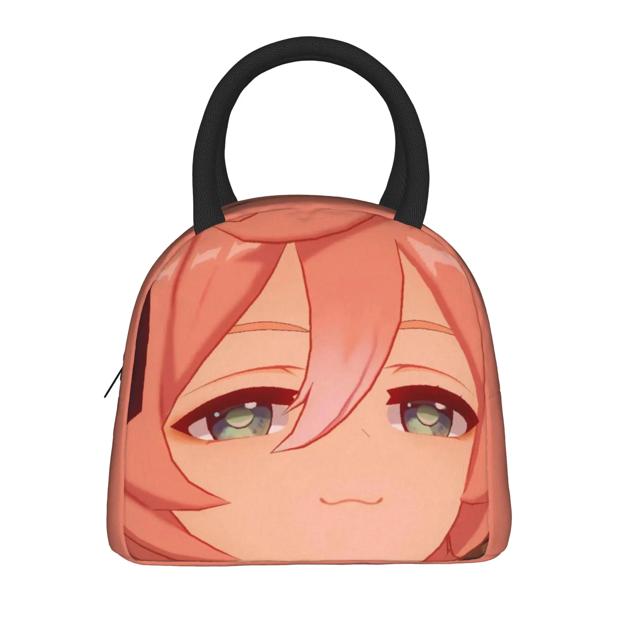 Yanfei Smug Genshins Impact  Insulated Lunch Bags Thermal Bag Lunch Container Kawaii Kaeya Portable Tote Lunch Box Food Handbags