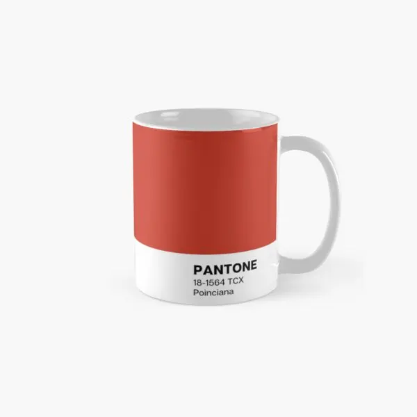 Pantone Poinciana Classic  Mug Coffee Gifts Image Design Tea Picture Drinkware Printed Cup Photo Handle Round Simple