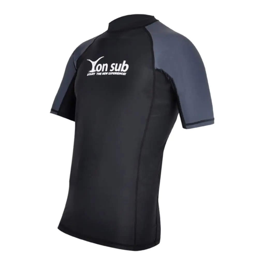 Mens Beach Water Sports Rash Vest Nylon Spandex Quick Dry Upf50 Surf Swimsuit Top for Diving Swimming and Kayaking
